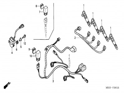 Sistema electrico bobina alta Honda Cbr 600 rr 2003 - 2004
