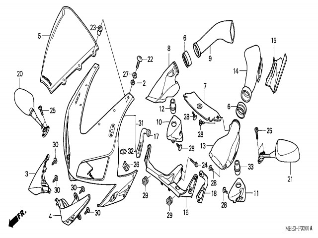 Toma aire derecha Honda Cbr 600 rr 2003 - 2004