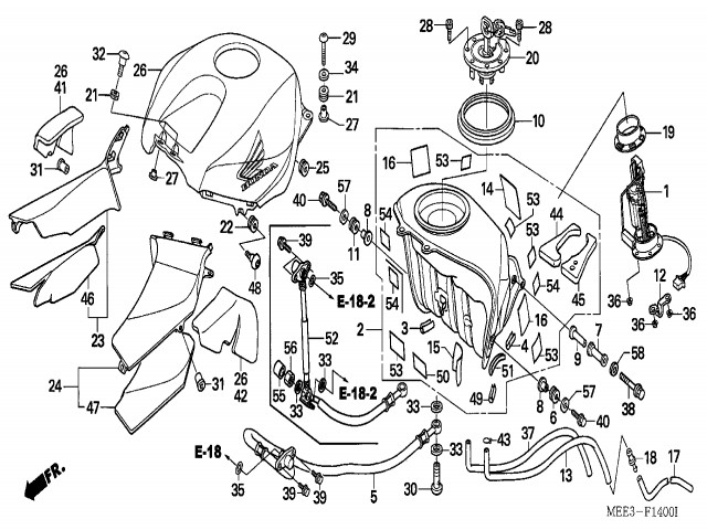 Tapon de gasolina Honda Cbr 600 rr 2003 - 2004
