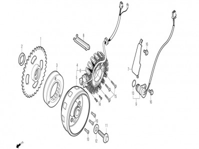 Bendix de arranque completo original Daelim roadwin 125r fi 125 2007-2011
