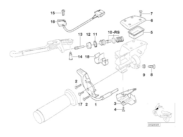 Actuador cable aire Bmw r1100 s 1996 - 2005