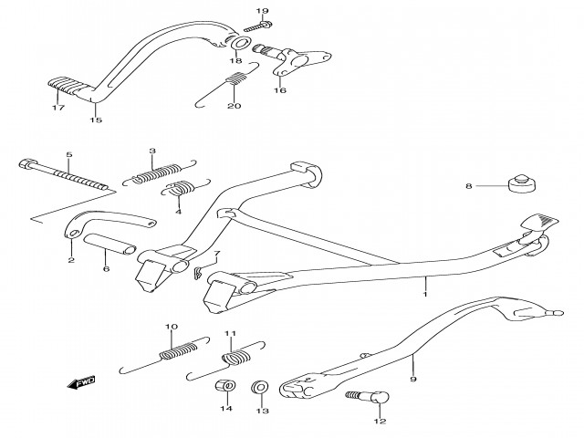 Pata de cabra Suzuki Gsx f 750 1989-1997