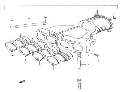 Caja filtro aire Suzuki Gsx f 750 1989-1997
