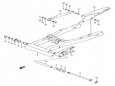 Tirante freno trasero Suzuki Gsx f 750 1989-1997