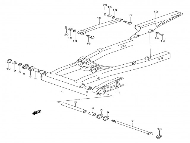 Tirante freno trasero Suzuki Gsx f 750 1989-1997
