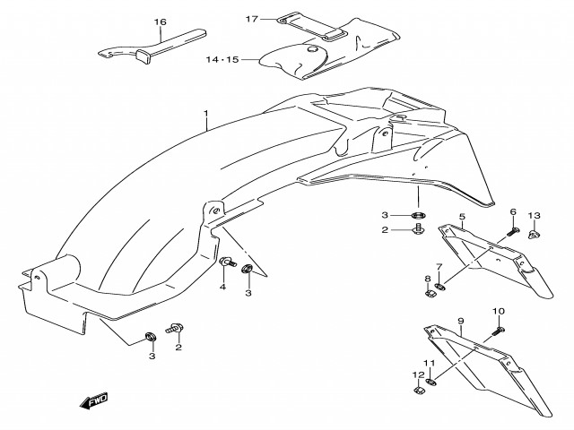Aleta porta matricula Suzuki Gsx f 750 1989-1997
