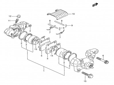 Pinza freno trasera Suzuki Gsx f 750 1989-1997
