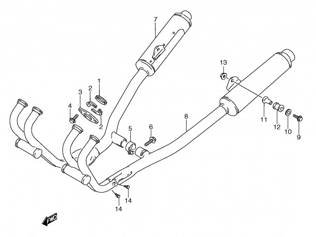 Escape completo derecho original Suzuki Gsx f 750 1989-1997