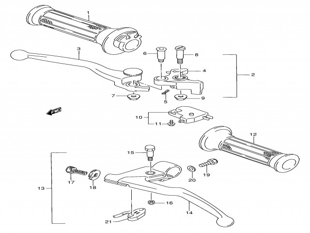 Soporte maneta embrague Suzuki Gsx f 750 1989-1997