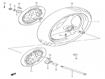 Disco freno delantero derecho Suzuki Gsx f 750 1989-1997