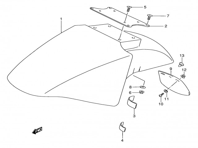 Puente aleta delantera Suzuki Gsx f 750 1989-1997