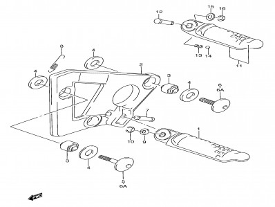 Soporte estribera delantero izquierdo Suzuki Gsx f 750 1989-1997