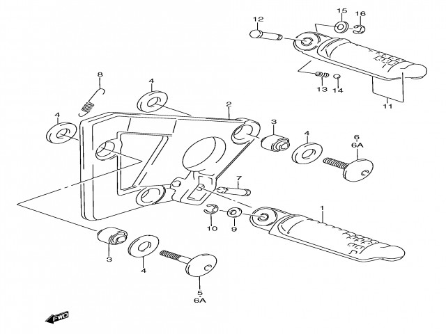 Estribera delantera izquierda Suzuki Gsx f 750 1989-1997