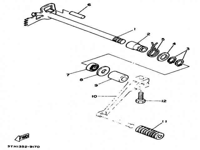 Palanca cambio Yamaha Sr 250 1980-1989