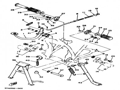 Estribera trasera derecha Yamaha Sr 250 1980-1989
