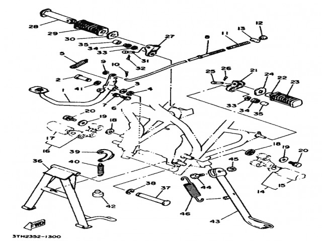 Pedal freno trasero Yamaha Sr 250 1980-1989