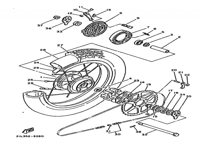 Porta zapatas trasero Yamaha Sr 250 1980-1989