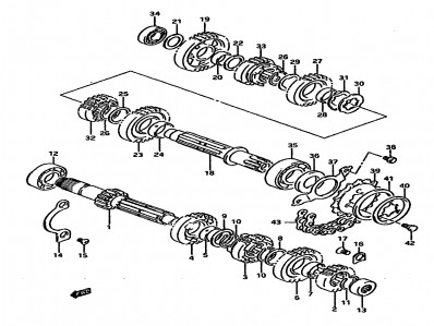 Eje secundario cambio Suzuki Dr 750 1987-1989