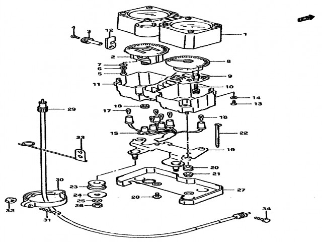 Cable cuenta kilometros Suzuki Dr 750 1987-1989