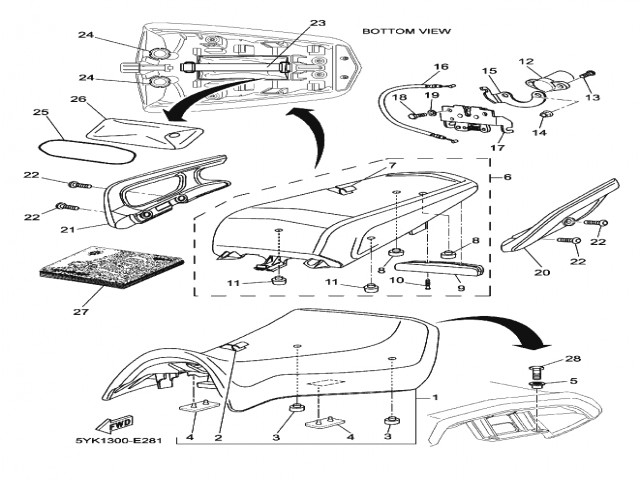 Asidero colin derecho Yamaha Mt 03 660 2006-2008