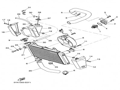 Embellecedor radiador derecho Yamaha Mt 03 660 2006-2008