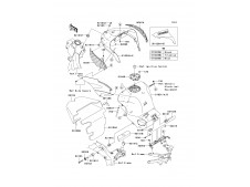 Embellecedor deposito derecho Kawasaki Zx6r 600 - 636 cc 2005 - 2006