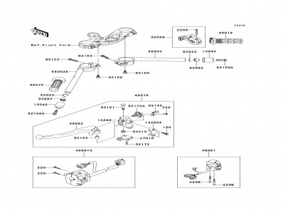 Soporte maneta embrague Kawasaki Zx6r 600 - 636 cc 2005 - 2006