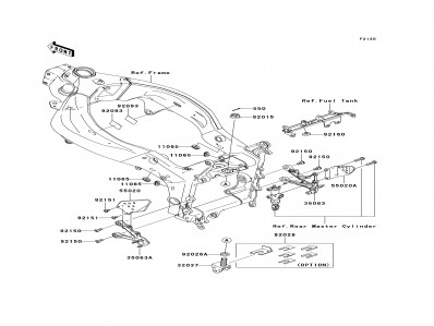 Soporte amortiguador trasero Kawasaki Zx6r 600 - 636 cc 2005 - 2006