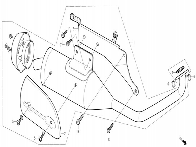 Embellecedor silencioso Daelim Besbi 125 2008-2012