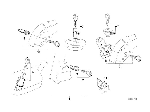 Cerraduras completas Bmw k100 Base 2 1000 1987 - 1990  0521 