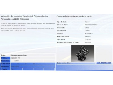 Motor completo del despiece o desguace de una moto Yamaha xj6s09 600 2009-2013