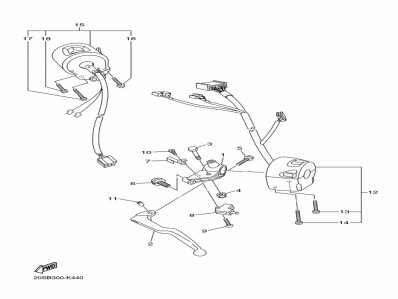 Piña luces derecha Yamaha fazer 600 2005 - 2006