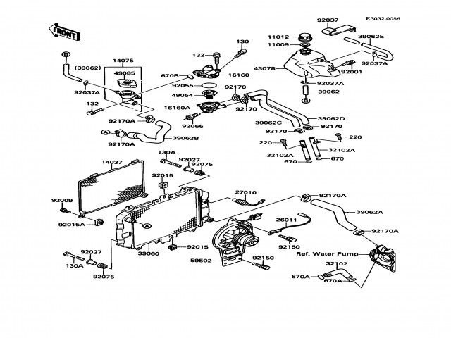 Deposito anticongelante Kawasaki Gpz 500 1987-1993