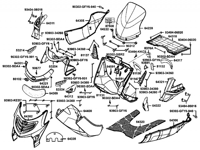 Embellecedor escudo Kymco Grand dink 125 2004-2005