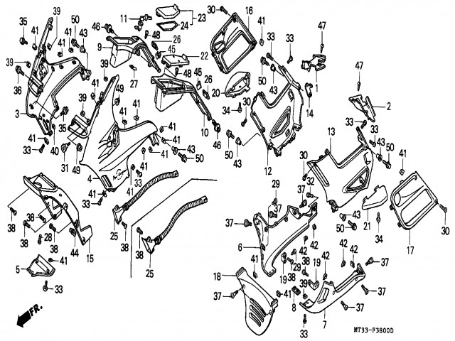 Aireador derecho varios colores HONDA PAN EUROPEAN 1100 1990-2000  motodesguace