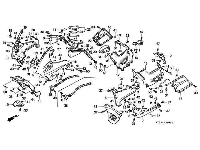 Aireador derecho varios colores HONDA PAN EUROPEAN 1100 1990-2000  motodesguace