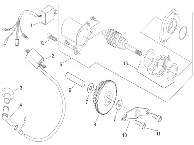 Motor arranque Aprilia Sonic h2o 50 1998 - 2008