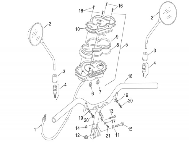 Manillar Aprilia Sonic h2o 50 1998 - 2008