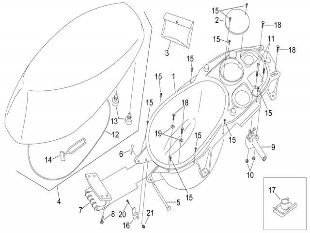 Asiento Aprilia Sonic h2o 50 1998 - 2008