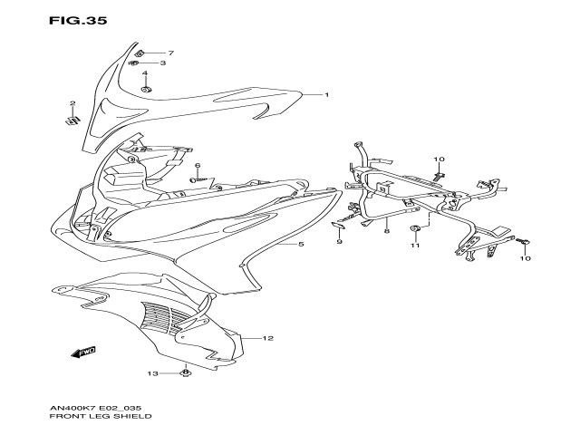 Carenado superior inferior Suzuki Burgman 400 2007-2013