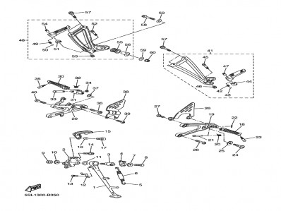 Soporte estribera trasero derecho Yamaha R6 600 cc 2005 - 2005