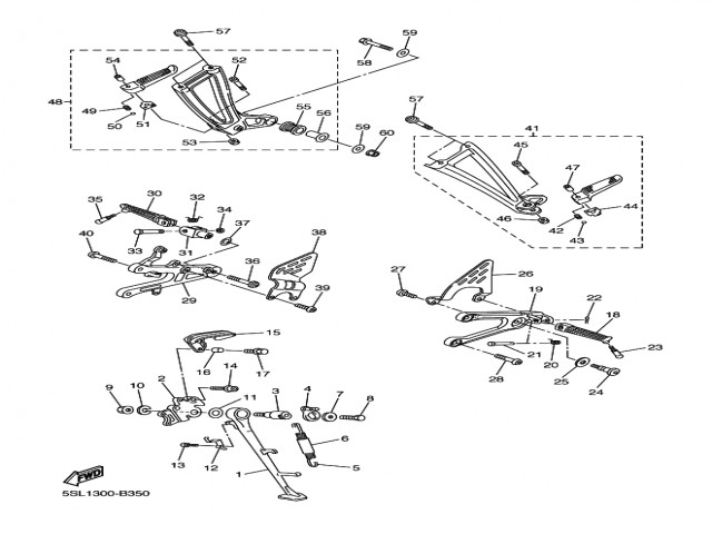 Soporte estribera trasero derecho Yamaha R6 600 cc 2005 - 2005