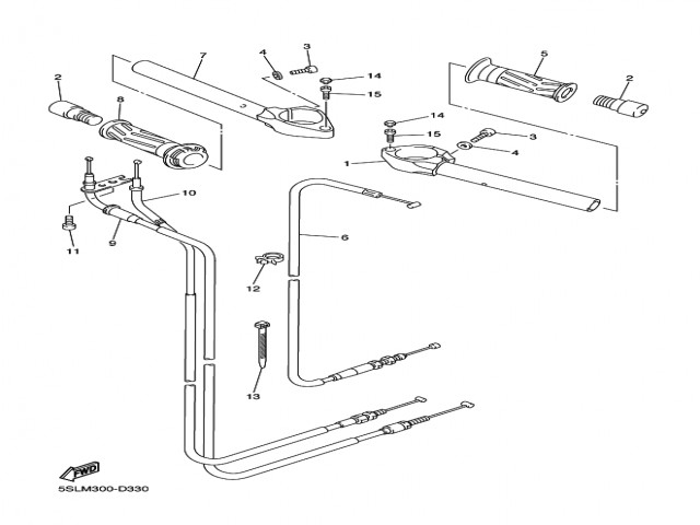 Semimanillar derecho Yamaha R6 600 cc 2005 - 2005