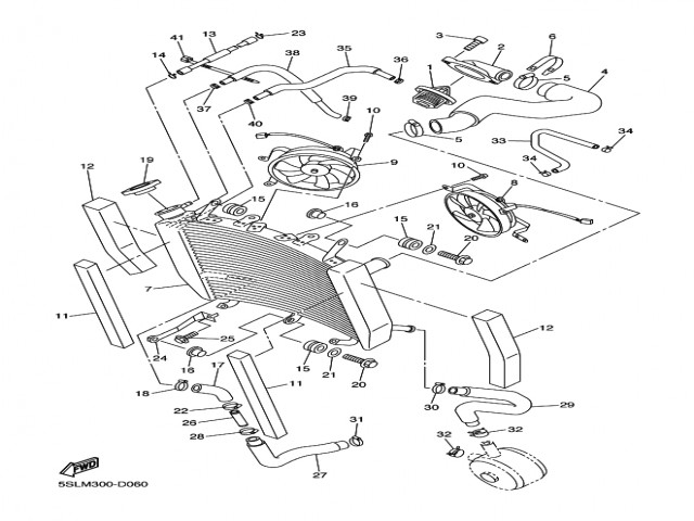 Electroventilador izquierdo Yamaha R6 600 cc 2005 - 2005