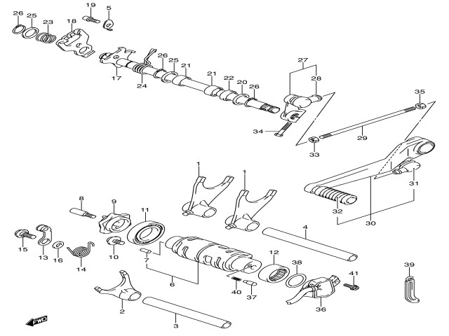 Palanca cambio Suzuki Gsx 600 r 2004 - 2005