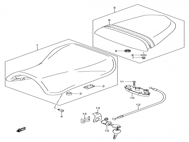 Asiento piloto Suzuki Gsx 600 r 2004 - 2005