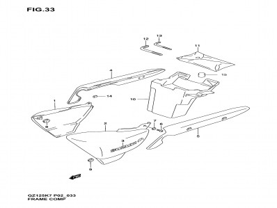 Cacha derecha negra Suzuki marauder 125 1998-2004