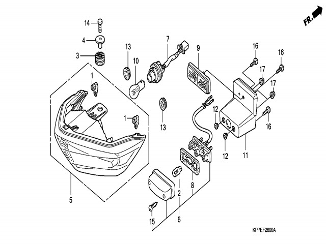 Piloto trasero Honda Cbr r 125 2008-2009