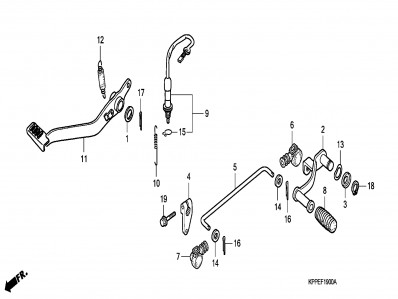Palanca cambio Honda Cbr r 125 2008-2009