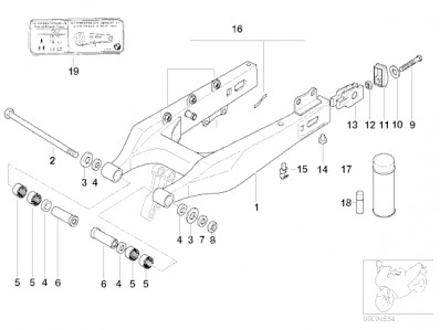 Tensor basculante Bmw f65 650 cc 1994 - 1996